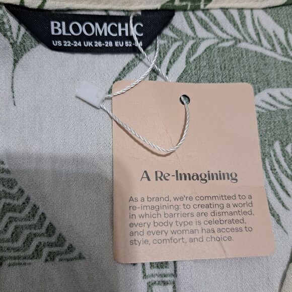 BloomChic  Tropical Palm Print Boho Chic Midi Dress Size 22-24 Multi-Color NWT - Picture 7 of 17